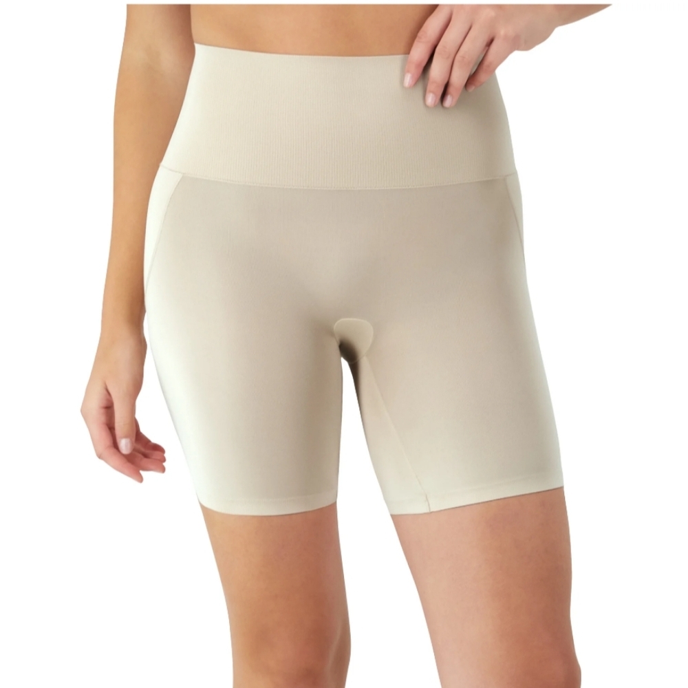 Maidenform Women's Size M Shapewear Firm Control Booty Lift Shorty Shapewear Tan